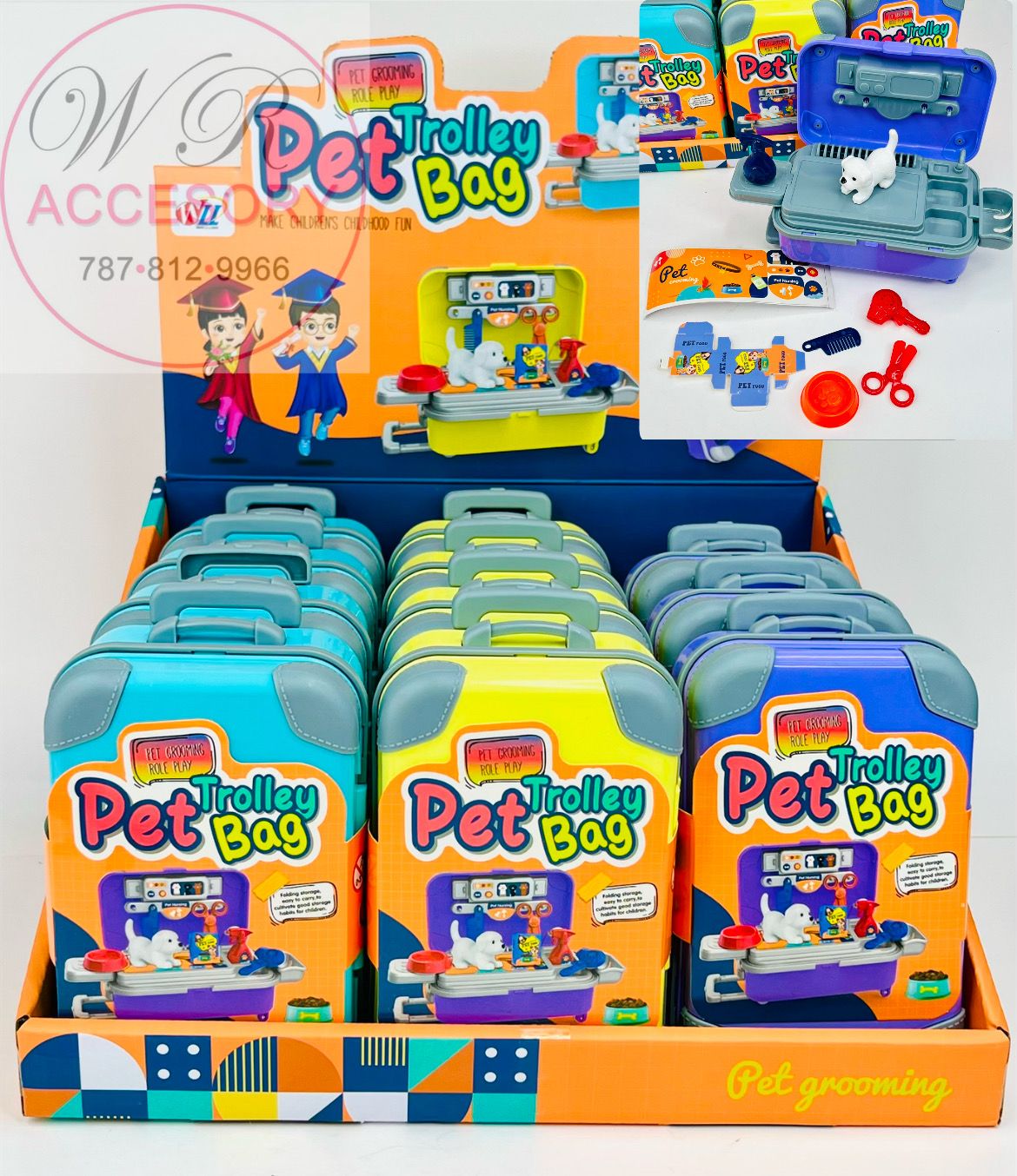 AS-10381 (9988)PET TROLLEY BAG 12Pcs