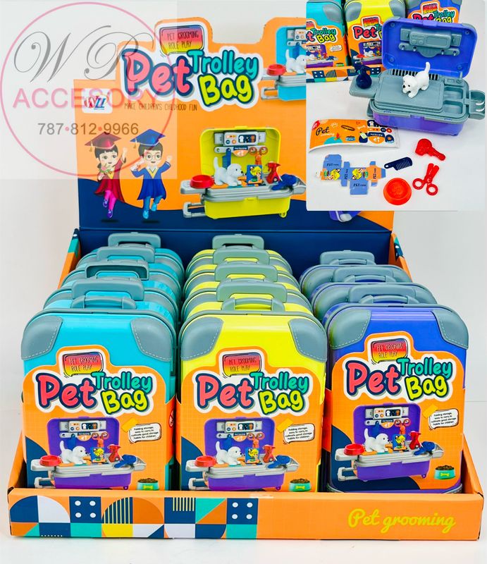 AS-10381 (9988)PET TROLLEY BAG 12Pcs