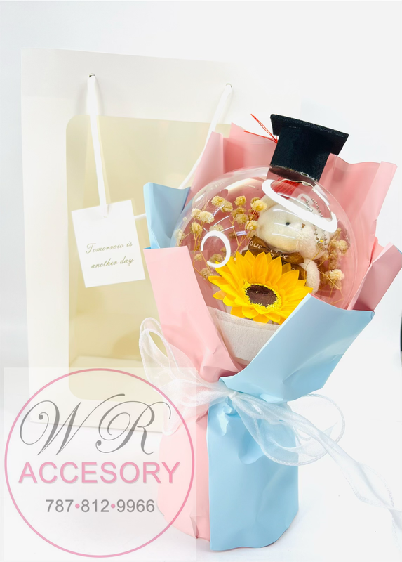 SLP-7493 Graduation Bouquet 1 Pcs Pink &amp; Blue