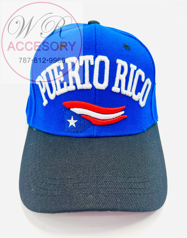 HBQ-4371/Gorra PR Negra y Azul 