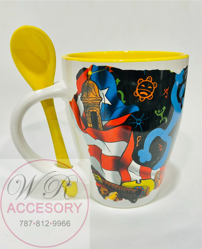 23826-9 Taza + Cuchara amarillo