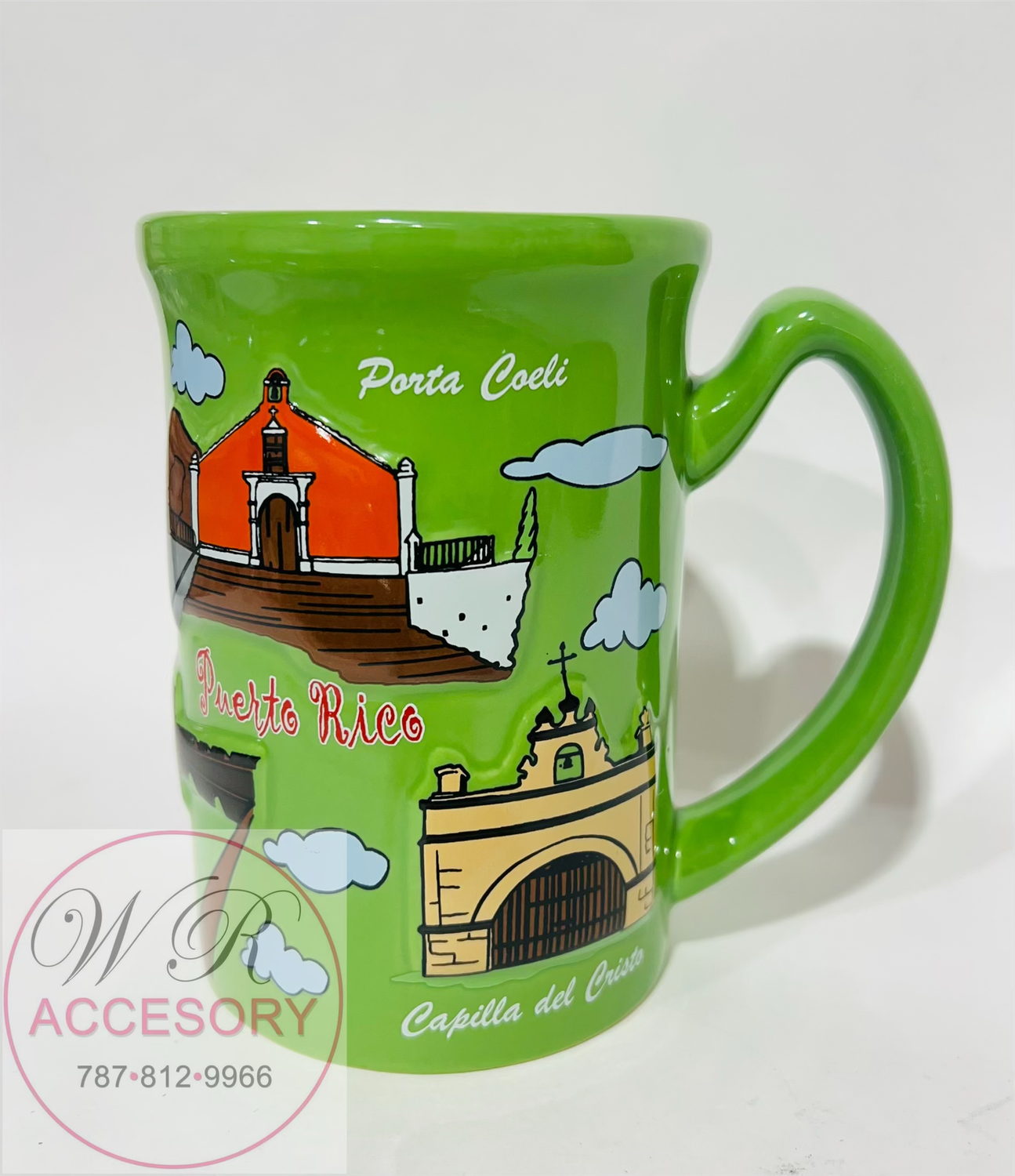 22907-6 Taza con relieve verde