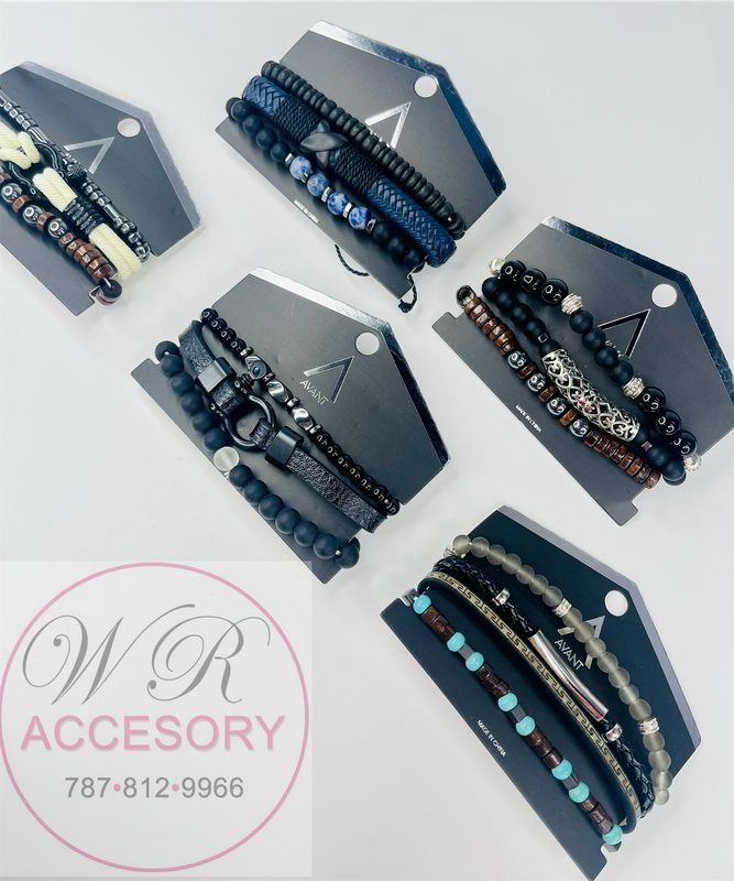 BLME0017 / BLME0018 / BLME0019 / BLME0022 / Pulseras de caballeros 12Pcs 