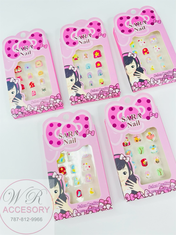 KNV-6129 Press on nails para niñas 12Pcs 