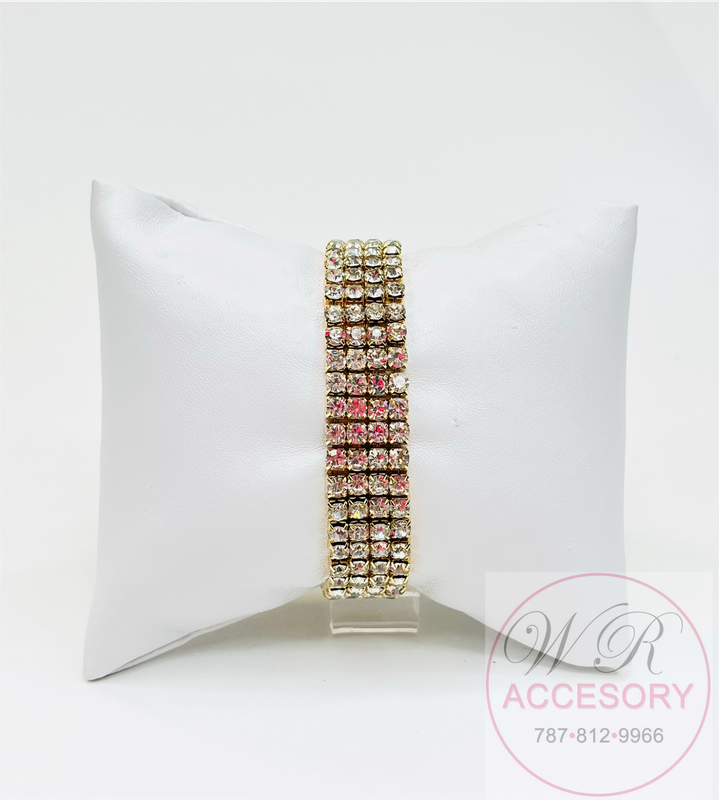 KBR-2794GC Pulsera Rhinestone Color Oro