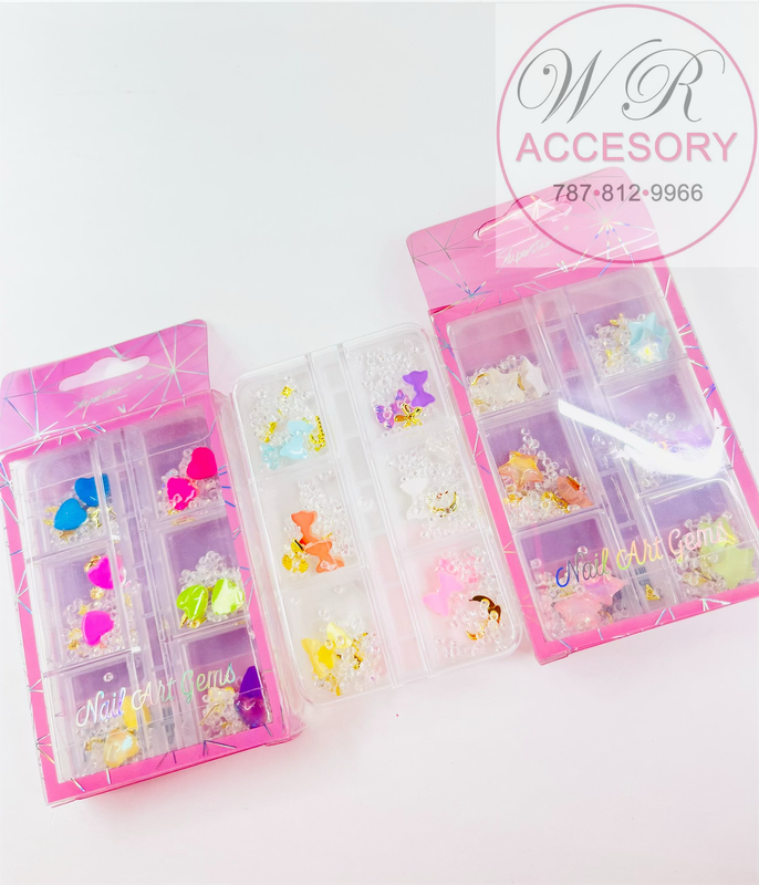 UNL-2418 NAIL ART GEMS 12 pcs