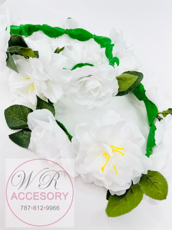 QHX-2023-WHX Corona de Flores 12 pcs W