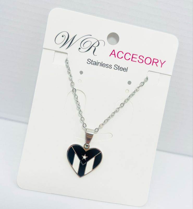 Cadena Stainless Steel #1067 corazón bandera 