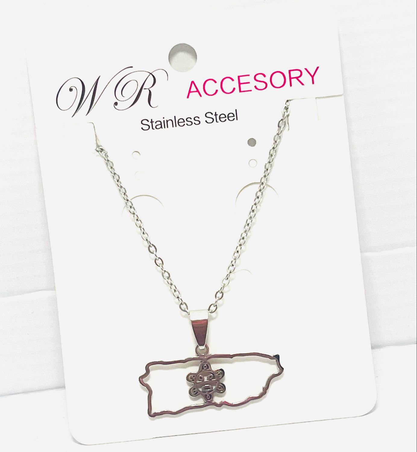 Cadena Stainlees Steel #1099 mapa sol taíno 