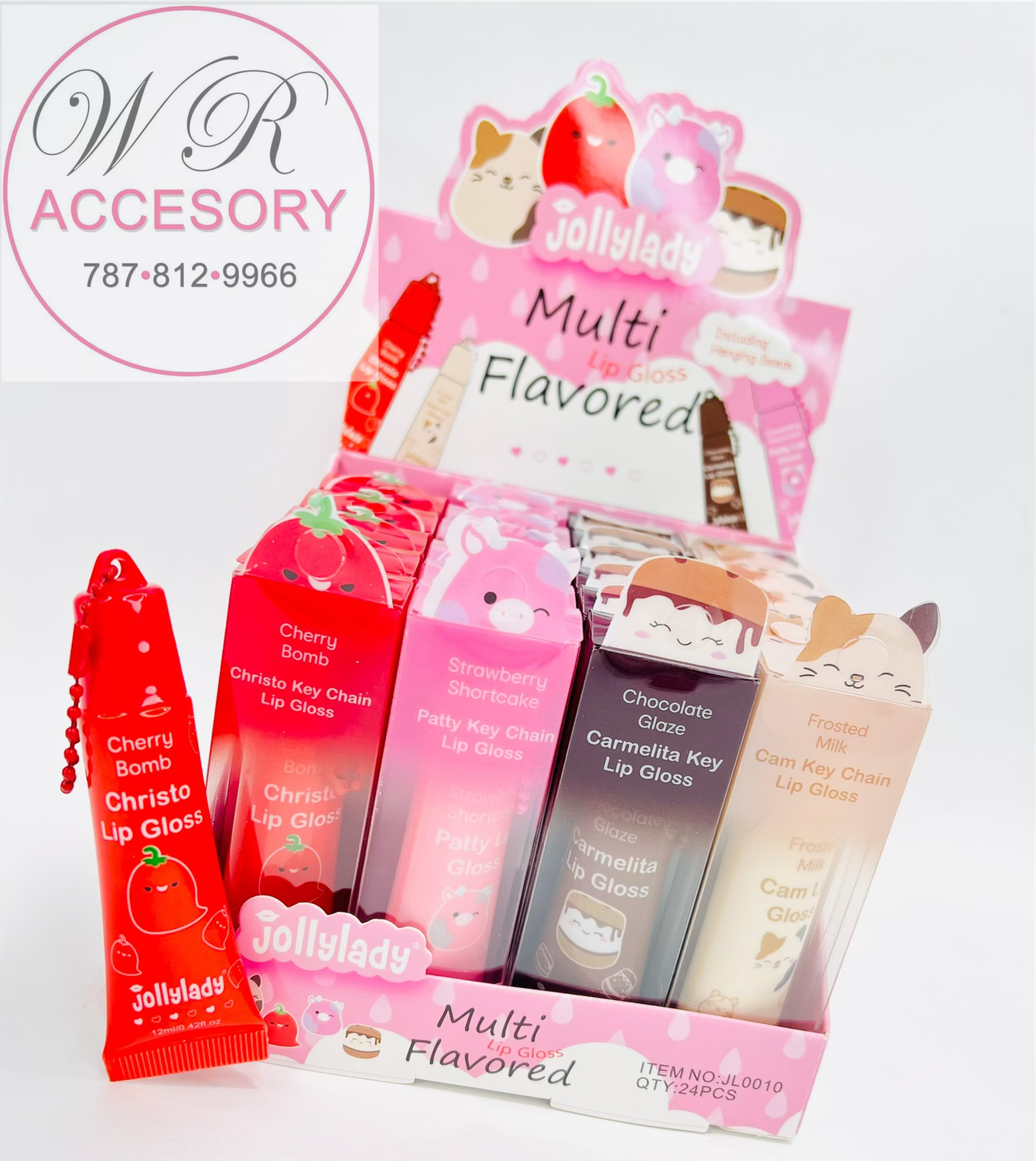 RCS-0736 Multi Flavored Lip Gloss 24 pcs