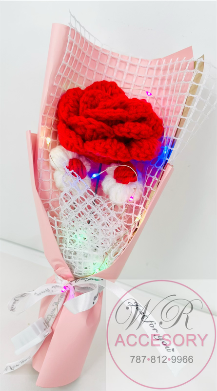 SLP-7580 1pcs Flower Bouquet Red &amp; White