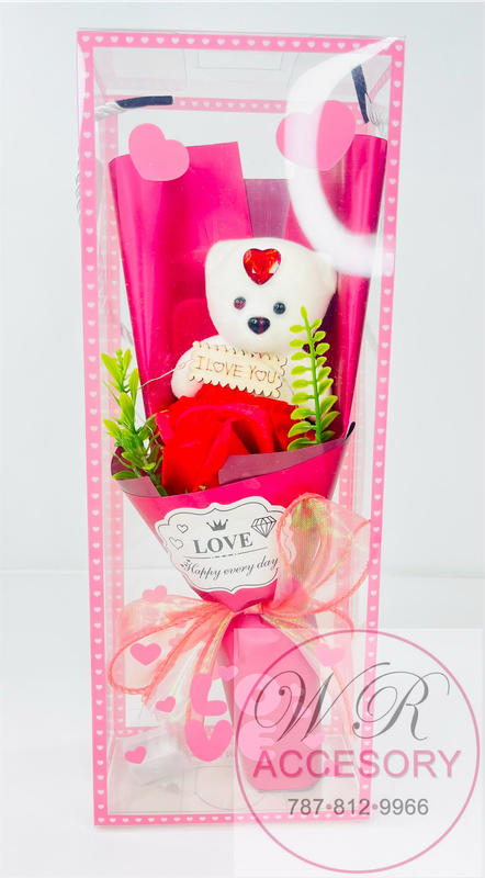 SLP-7560 1pcs Bear bouquet Red