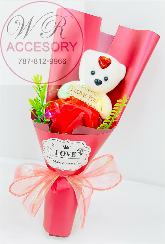 SLP-7560 1pcs Bear bouquet Red