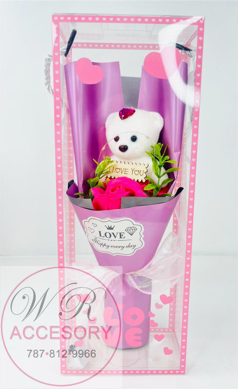 SLP-7560 1pcs Bear Bouquet Purple 