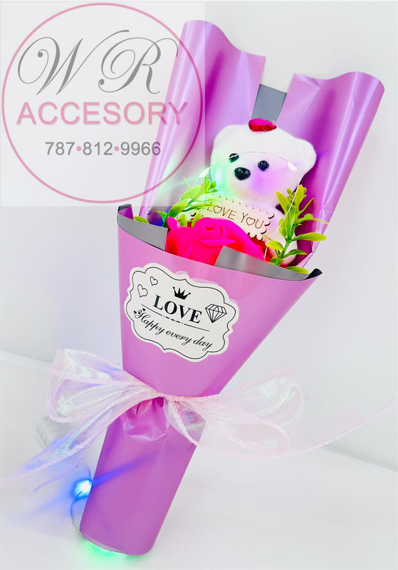 SLP-7560 1pcs Bear Bouquet Purple 