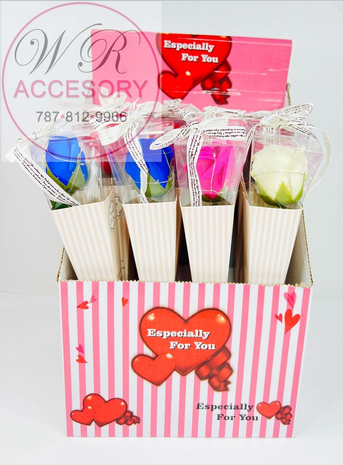 SLP-7389 12pcs Flores con luces 