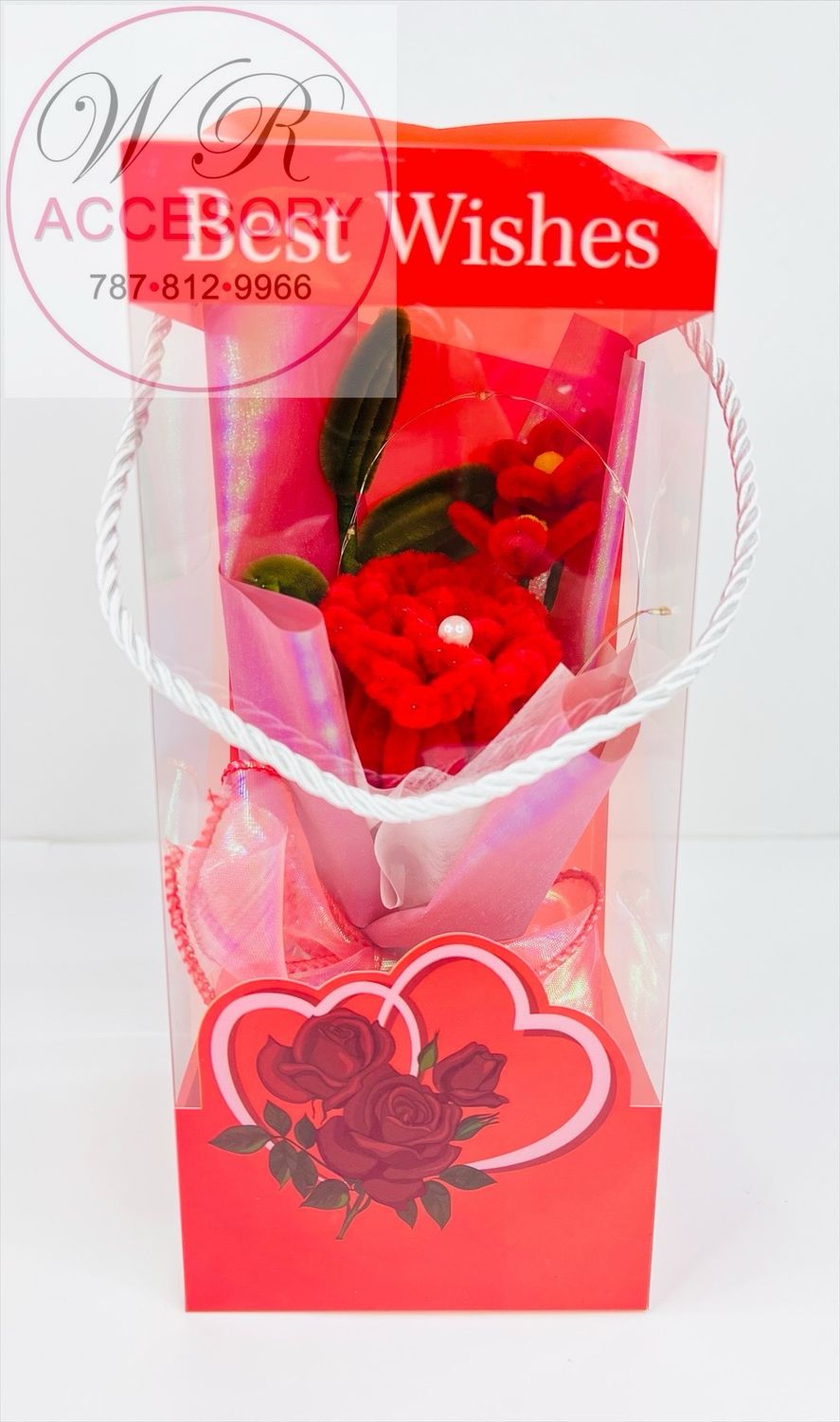 SLP-7584 1pcs Flower Bouquet Red