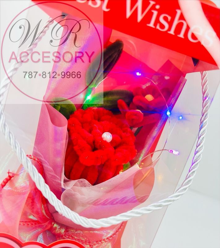 SLP-7584 1pcs Flower Bouquet Red
