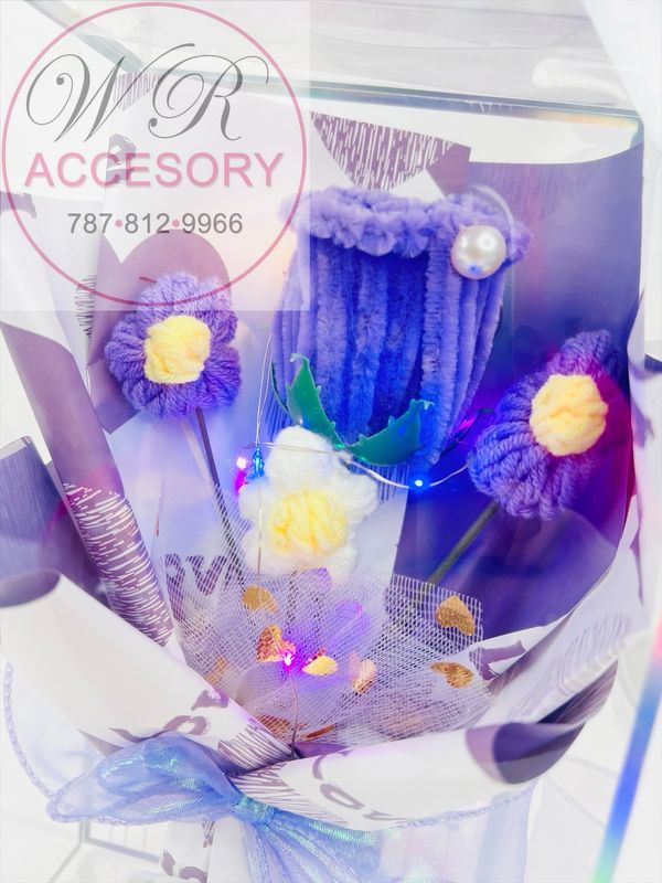 SLP-7579 1pcs Flower Bouquet Purple