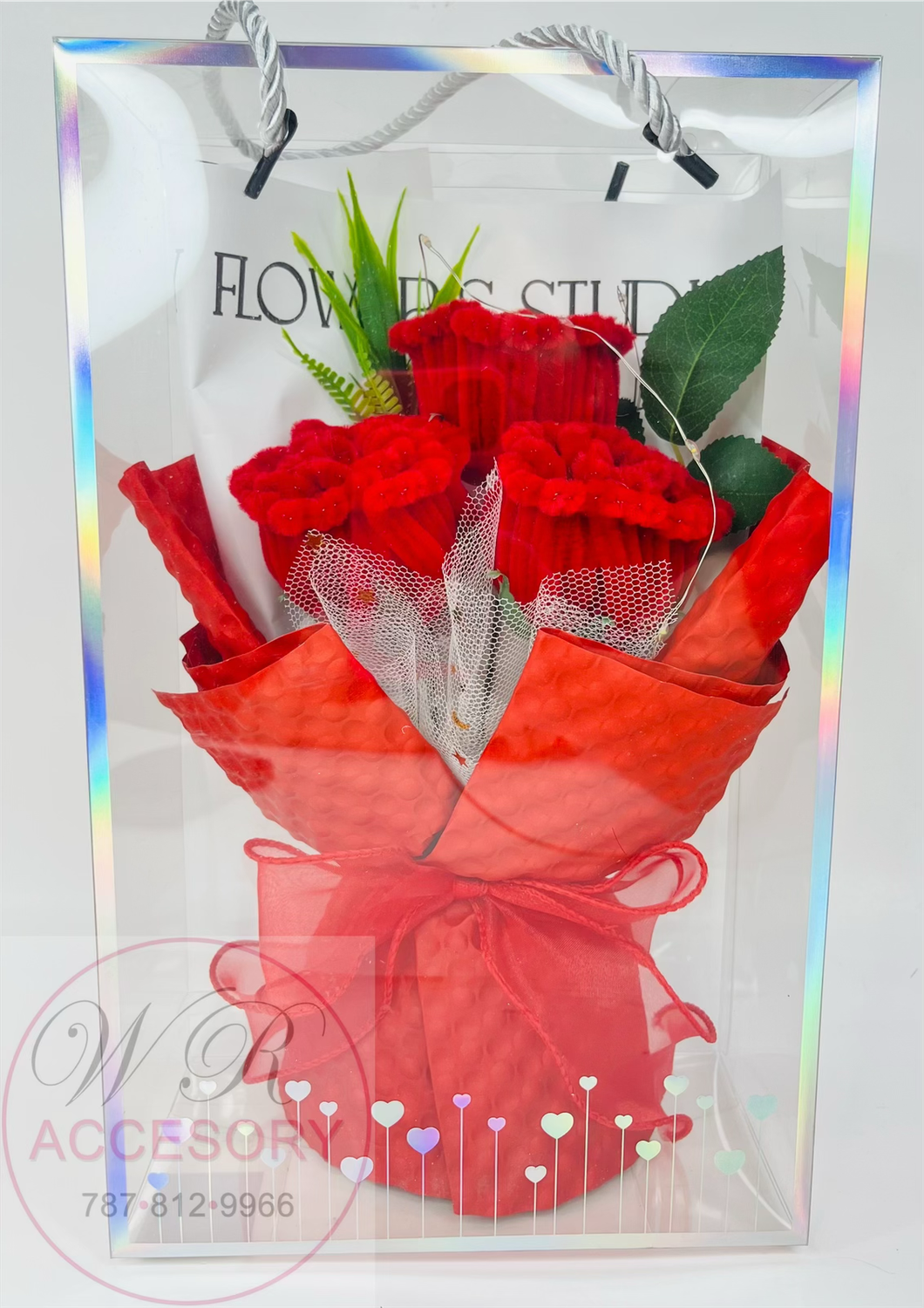 SLP-7577 Flower Bouquet Red 1 pcs