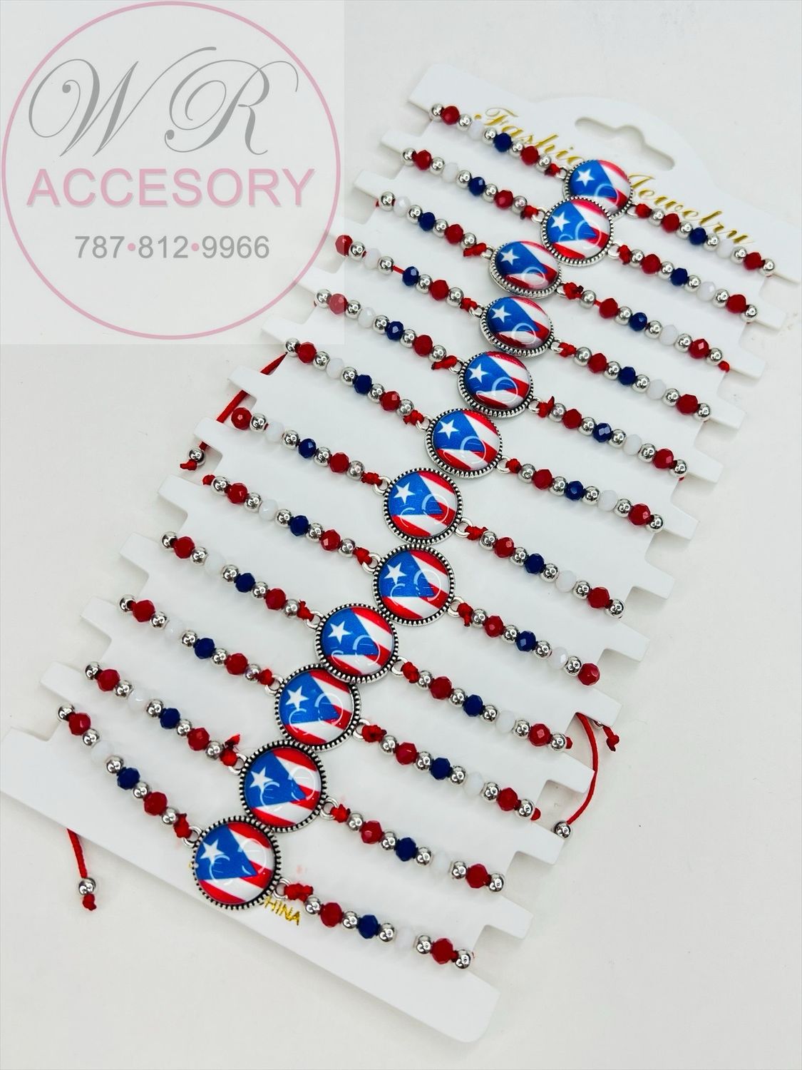PBR1215PR Pulseras Puerto Rico 12pcs 
