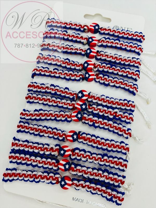 PBR1515PR Pulseras Puerto Rico 12pcs