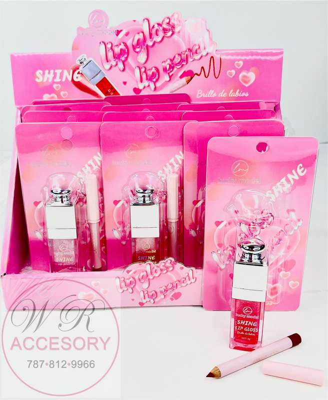 ANV-0935 lip gloss and lip Pencil 12kits 2 in 1