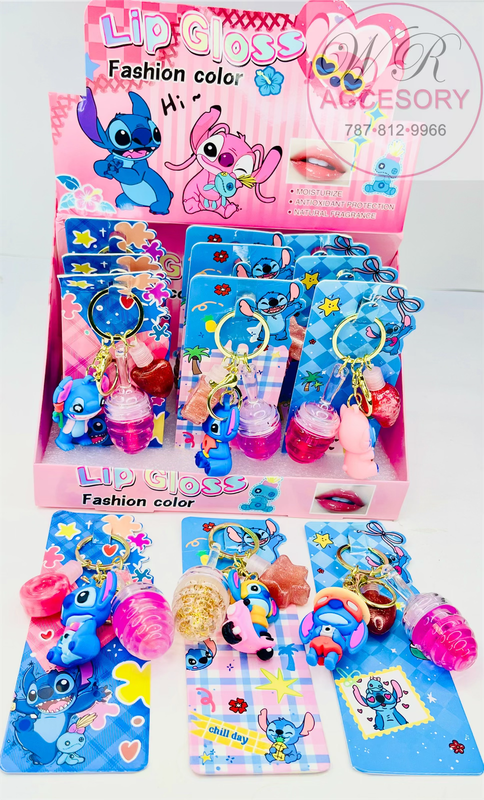 DNV-3263 llavero con lip gloss 12Pcs 