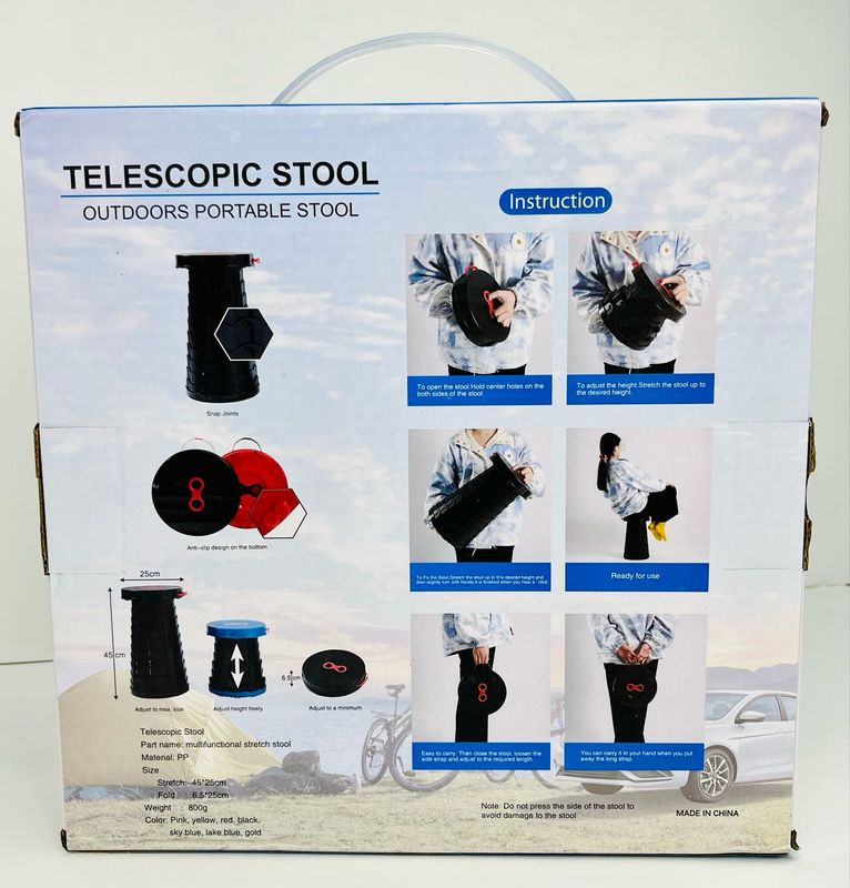 1512 Azul Telescopic stool 1pcs