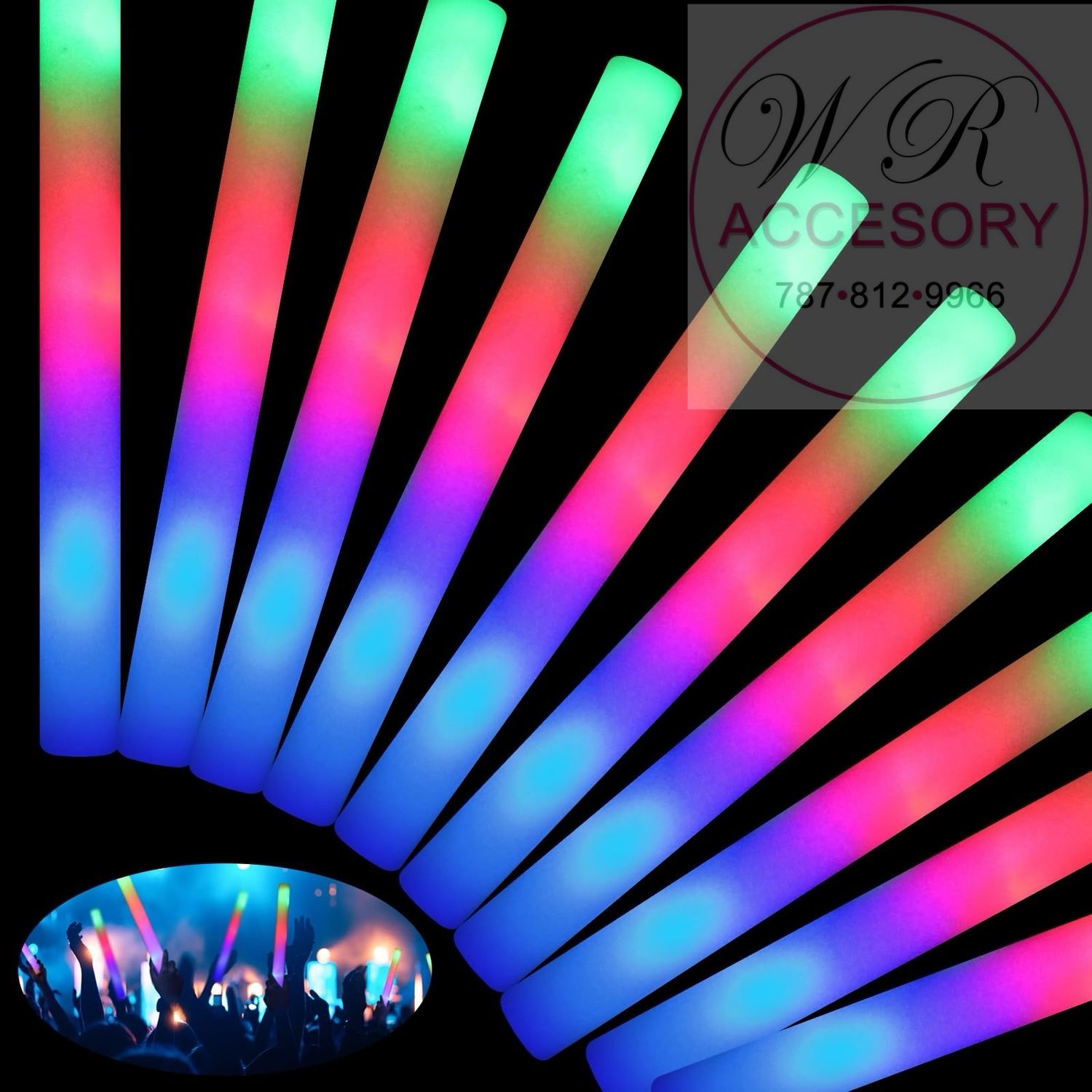 EDS-3048A Foam Glow Sticks 12 pcs