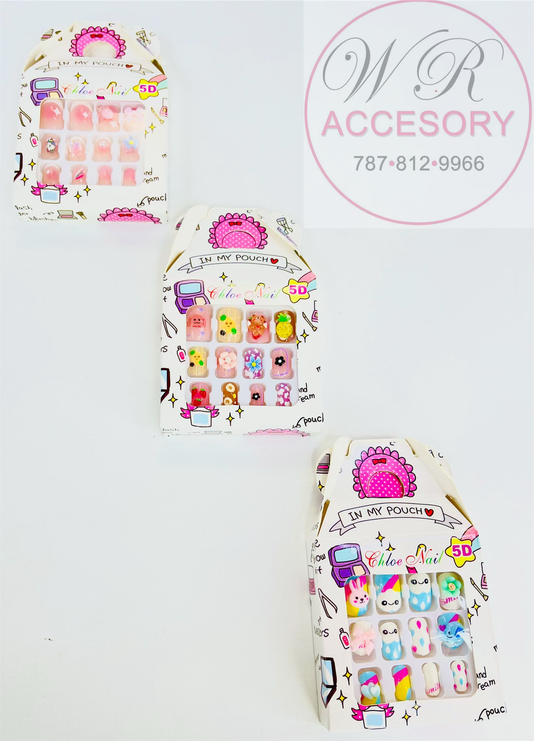 RAN-0267R uñas niñas 12Pcs 