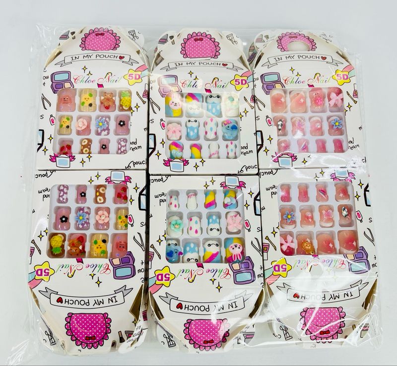 RAN-0267R uñas niñas 12Pcs 