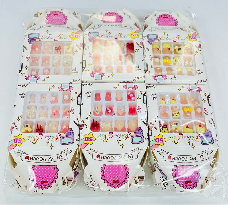 RAN-0258R Uñas niñas 12Pcs 