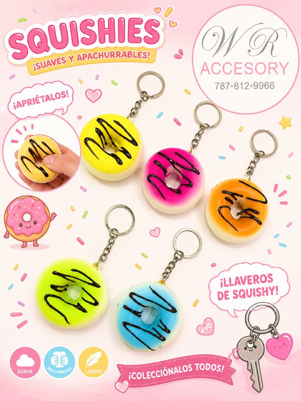 KNV-2077 Llavero Dona Squishy 12 pcs
