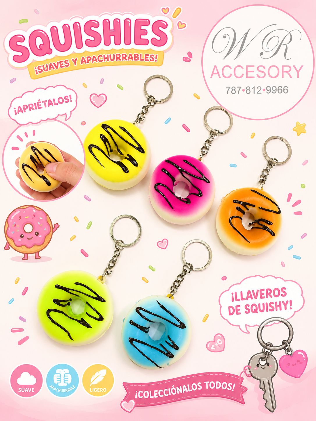 KNV-2077 Llavero Dona Squishy 12 pcs