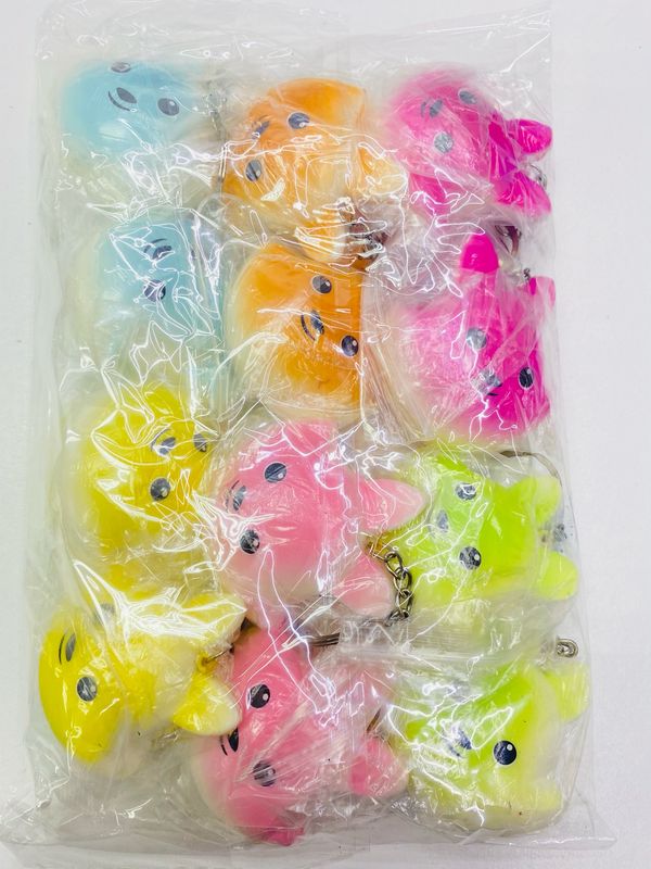 KNV-2128 Llavero Squishy Zorrito Kawaii 12 pcs