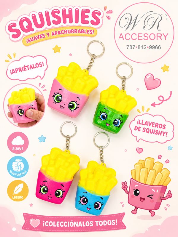 KNV-4456 Llaveros Papitas Squishy 12 pcs