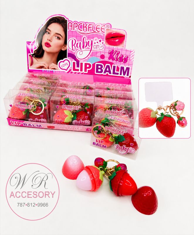 RCS-1201 double lip balm keychain 12Pcs 