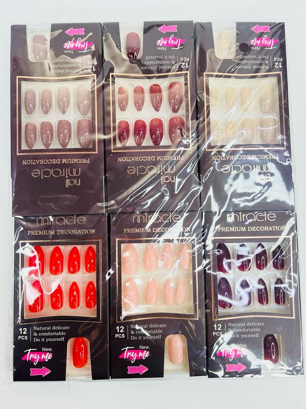 RAN-0191R Press on nails 12Pcs 