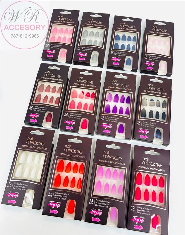 RAN-0175R Press on nails 12Pcs 
