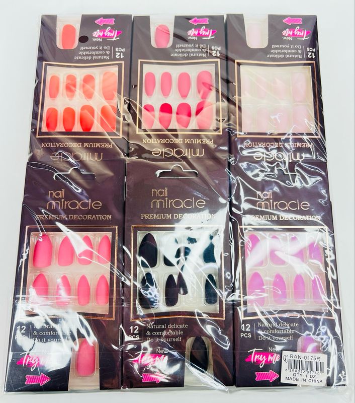 RAN-0175R Press on nails 12Pcs 