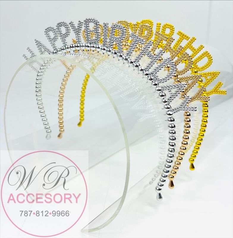 LHB-0157 Diademas happy birthday 12pcs 