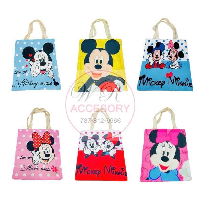 LBG-0158 Mickey &amp; Minnie Tote Bag 6 pcs