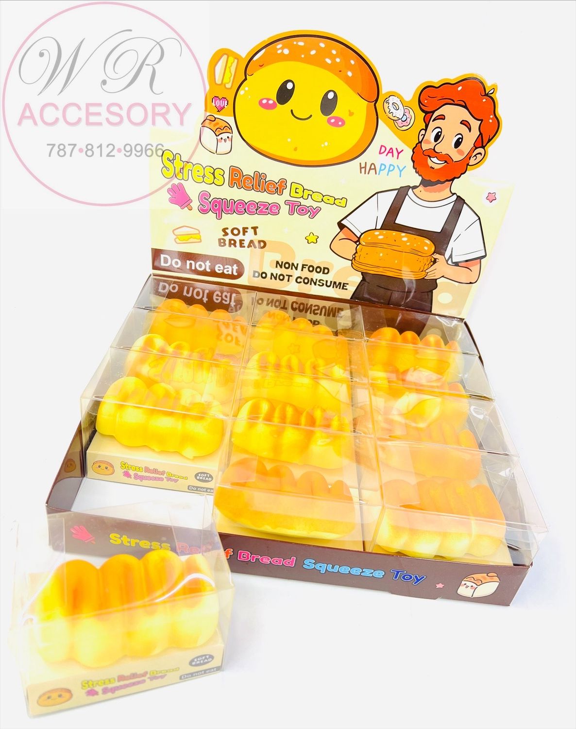 ETC-3348 Bread Squeeze Toy 12 pcs