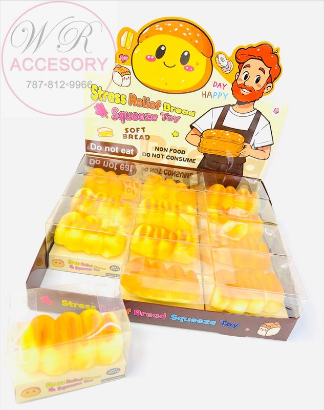 ETC-3348 Bread Squeeze Toy 12 pcs