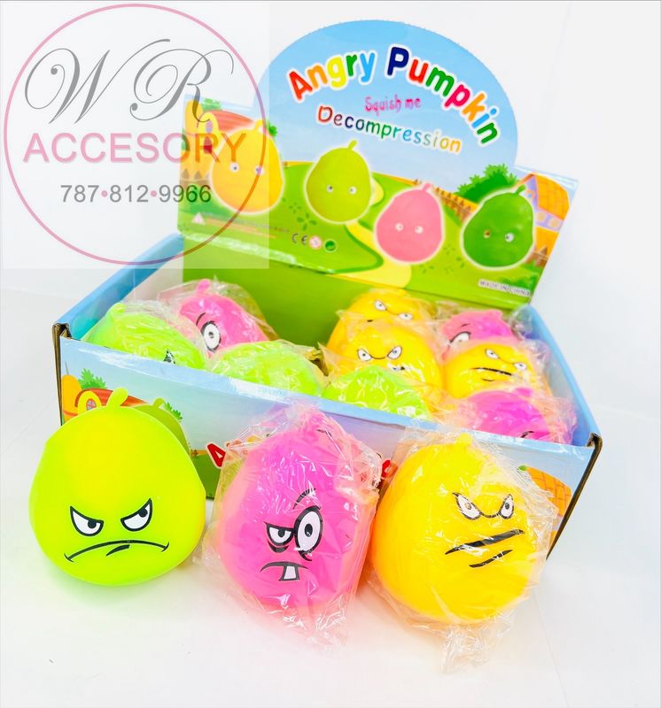ETC-3451 Angry Pumpkin Squishy 12 pcs