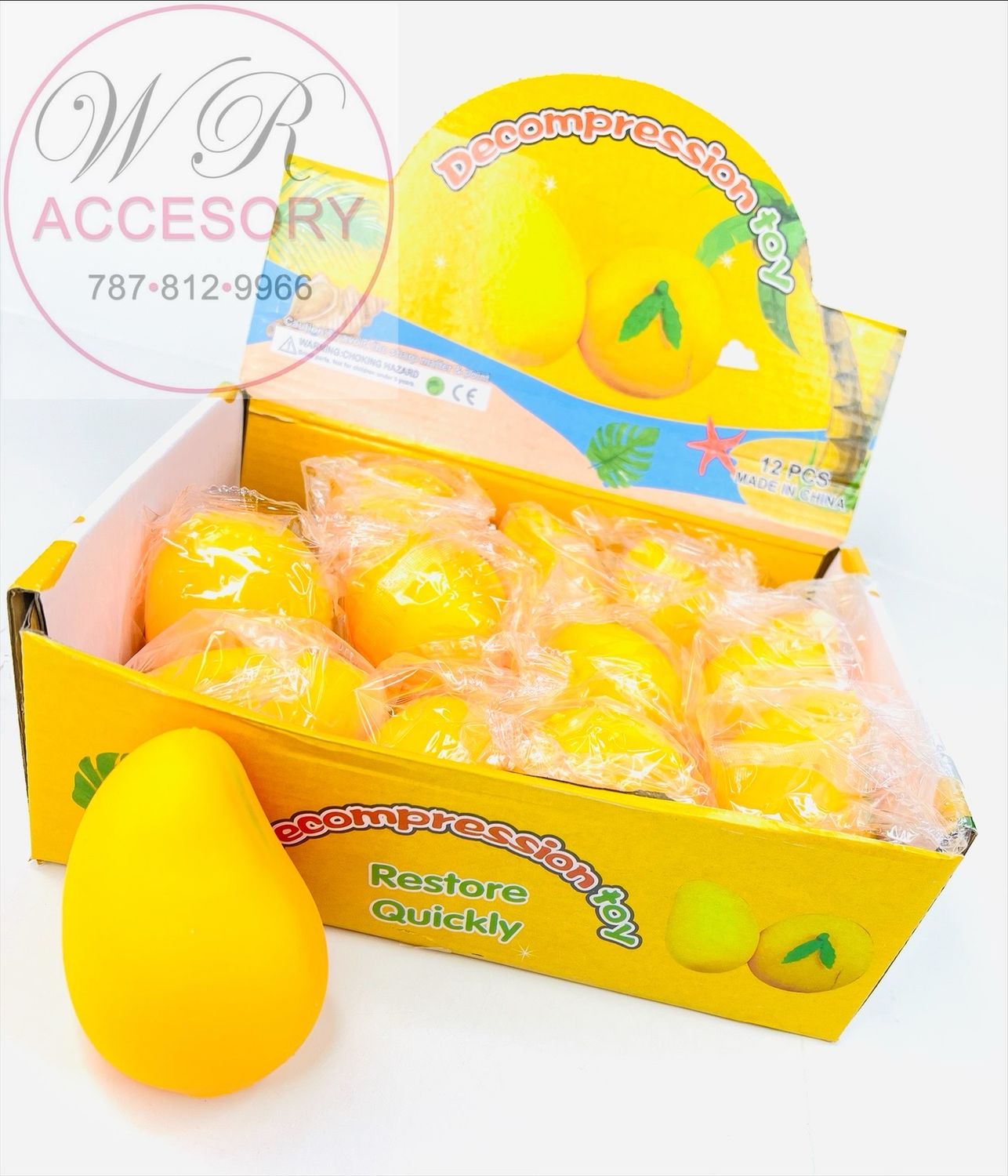 ETC-3450 Mango Squishy 12 pcs 