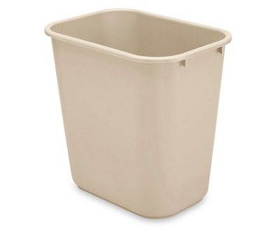 POUBELLE RECTANGULAIRE 27L-7GAL BEIGE