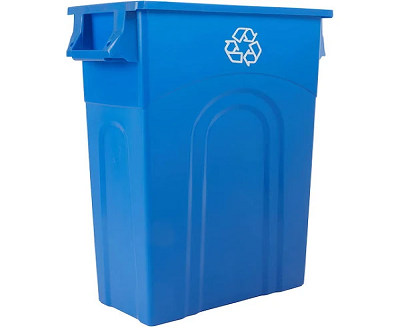 POUBELLE RECTANGULAIRE 27L-7GAL BLEU