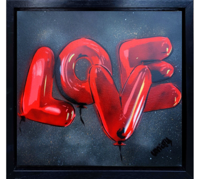 3D Red Love Balloons Canvas